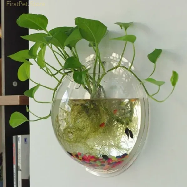 Acrylic Fish Bowl Wall Hanging Aquarium Tank Aquatic Pet Supplies Pot Plant Vase Mounted Home Decoration 1