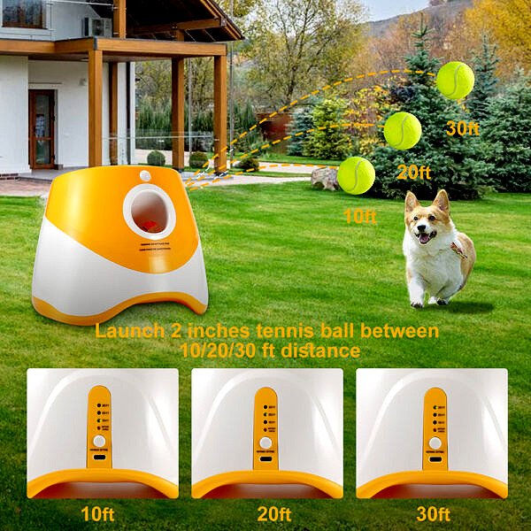 Automatic Throwing Machine Catapult for Dog Pet Toys Tennis Launcher Pet Ball Throw Device 3 6 4