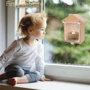 Bird Nests Outdoor Suction Cup Visible Bird Home Garden Window Birdhouse Dispenser Food Container House Bird