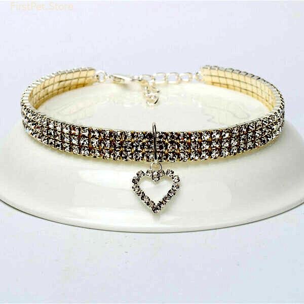 Cat Crystal Necklace Imitation Pearl Rhinestone Pendants Pearl Necklace Dog Collar Collar for Cats Dogs Pet 2
