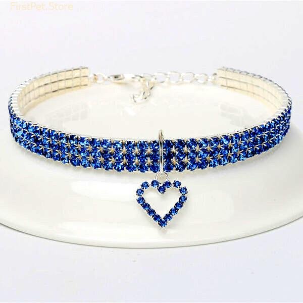 Cat Crystal Necklace Imitation Pearl Rhinestone Pendants Pearl Necklace Dog Collar Collar for Cats Dogs Pet 3