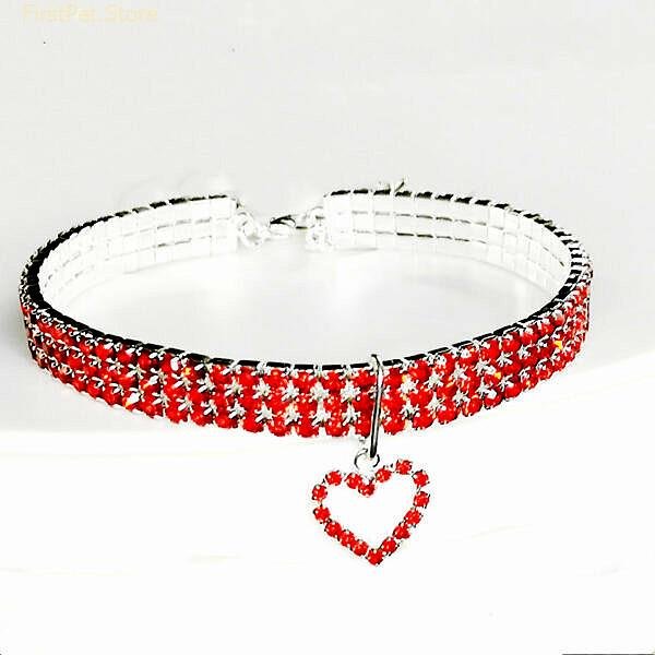 Cat Crystal Necklace Imitation Pearl Rhinestone Pendants Pearl Necklace Dog Collar Collar for Cats Dogs Pet 4
