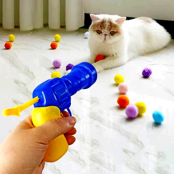 Cat Funny Interactive Teaser Training Toy Stretch Plush Ball Creative Kittens Mini Chew Ball Cat Chasing