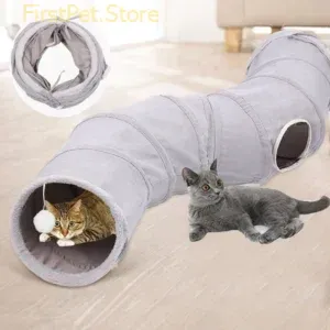 Cat Tunnel for Indoor Cats Collapsible Cat Toys Play Tube 3 Ways S Shape Cat Tunnel