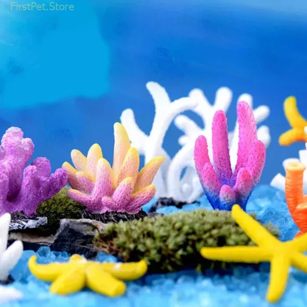 Colorful Mini Artificial Coral Cute Small Ornaments Gifts Aquarium Decor Multicolor Resin Fashion Fish Tank Decoration 1