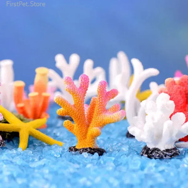 Colorful Mini Artificial Coral Cute Small Ornaments Gifts Aquarium Decor Multicolor Resin Fashion Fish Tank Decoration 3