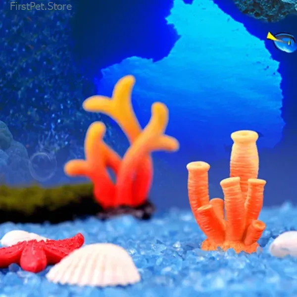 Colorful Mini Artificial Coral Cute Small Ornaments Gifts Aquarium Decor Multicolor Resin Fashion Fish Tank Decoration 4