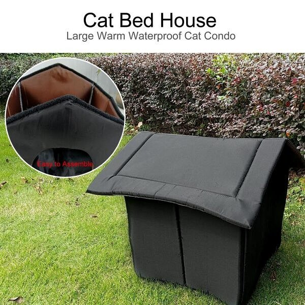 Foldable Cat House Outdoor Waterproof Pet House For Small Dogs Kitten Puppy Cave Nest With Pets 4