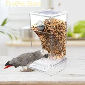 No Mess Bird Feeders Automatic Parrot Feeder Drinker Acrylic Seed Food Container Cage Accessories For Small