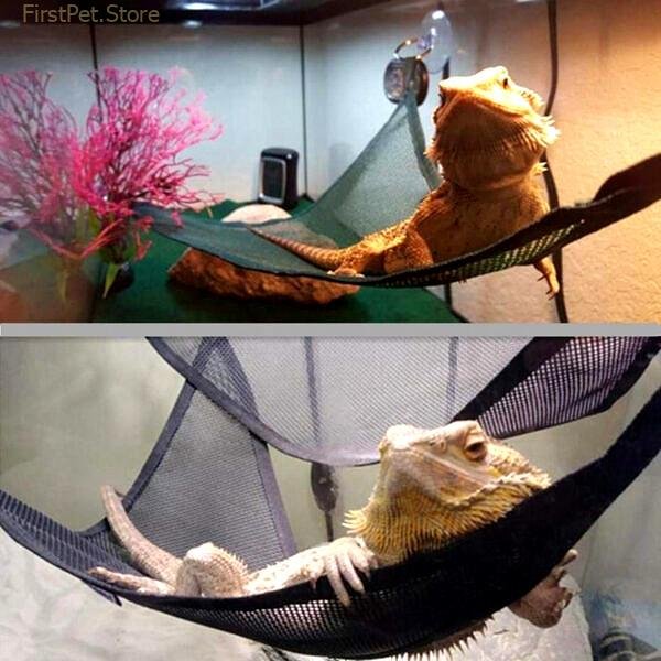 Reptile Hammock Lounger Ladder Accessories Set for Large Small Bearded Dragons Anole Geckos Lizards or Snakes 7
