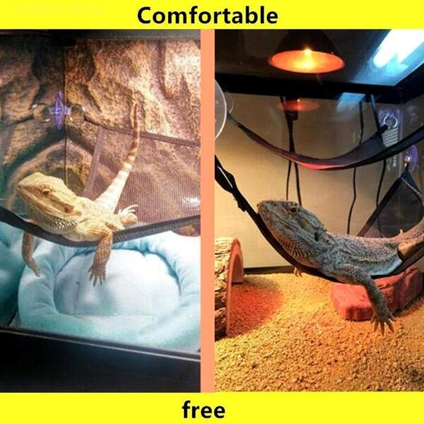 Reptile Hammock Lounger Ladder Accessories Set for Large Small Bearded Dragons Anole Geckos Lizards or Snakes 9