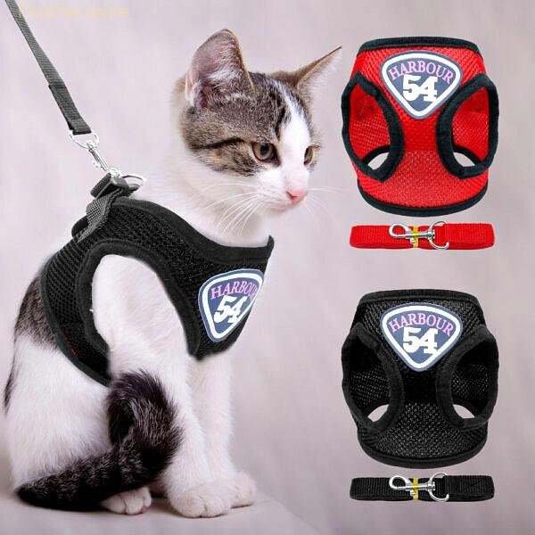 Small Medium Mesh Dog Cat Harness and Leash Set Puppy Kitten Harness Vest Walking Lead For 1