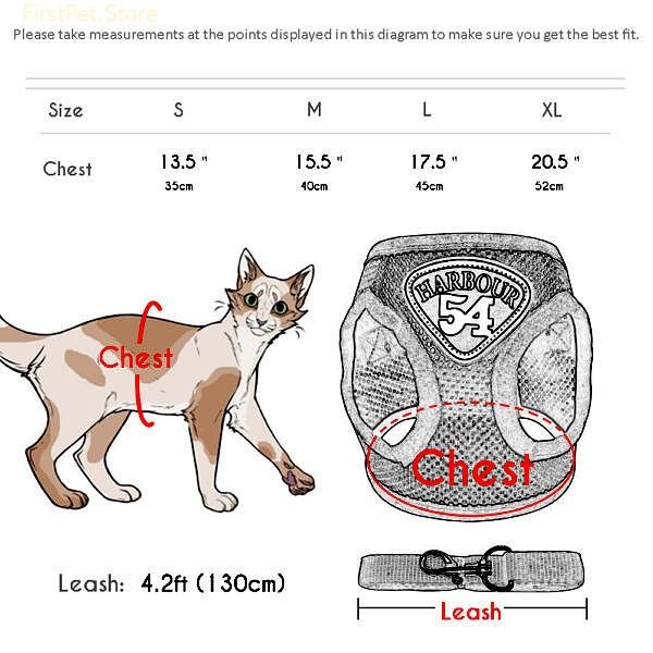 Small Medium Mesh Dog Cat Harness and Leash Set Puppy Kitten Harness Vest Walking Lead For 5