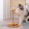 Tumbler Swing Toys for Cats Kitten Interactive Cat Toy Cats Accessories Interactive Cat Food Feeders Wood