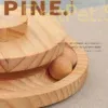 Tumbler Swing Toys for Cats Kitten Interactive Cat Toy Cats Accessories Interactive Cat Food Feeders Wood 3