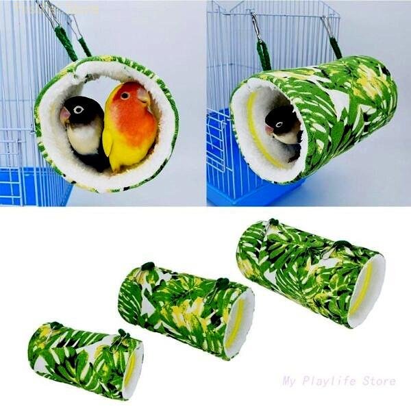Winter Bird Hanging Hammock Warm Nest Plush Tent Cave Hideout Snuggle to Sleep Playing Rest for 1