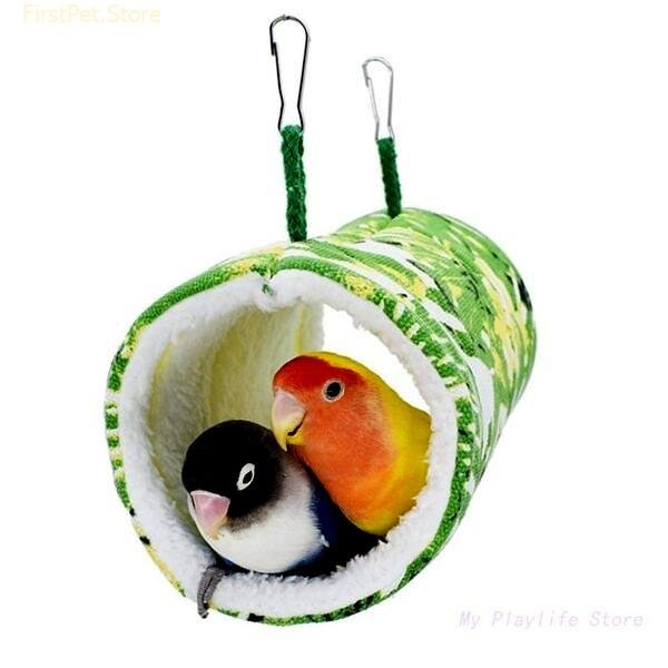 Winter Bird Hanging Hammock Warm Nest Plush Tent Cave Hideout Snuggle to Sleep Playing Rest for 2
