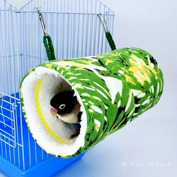 Winter Bird Hanging Hammock Warm Nest Plush Tent Cave Hideout Snuggle to Sleep Playing Rest for