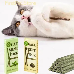 6 Sticks Natural Cat Mint Sticks Cat Catnip Chews Toys Pet Molar Sticks Kittens Cleaning Teeth