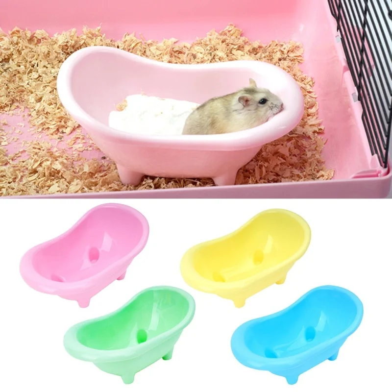 Pet Mouse Bathing Bathtub Plastic Bathtub Hamster Bathing Toy Little Pet Bathroom Pet Rat Cage Accessories