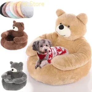 Super Soft Pet Bed Winter Warm Cute Bear Hug Cat Sleeping Mat Plush Large Puppy Dogs