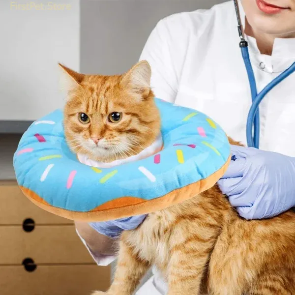 Adjustable Cat Recovery Cones Collar Soft Cone for Cats Wound Healing Protective Cone After Surgery Elizabethan 4
