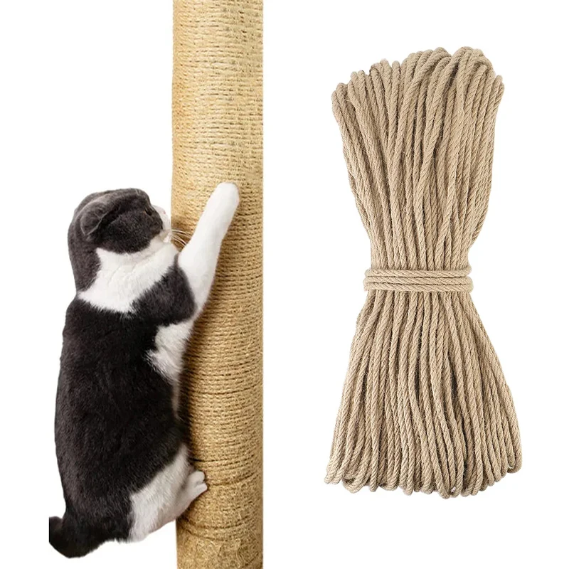 Cat Scratcher Rope DIY Natural Sisal Rope Toy Cats Paw Claw Furniture Protector Cat Tree Tower