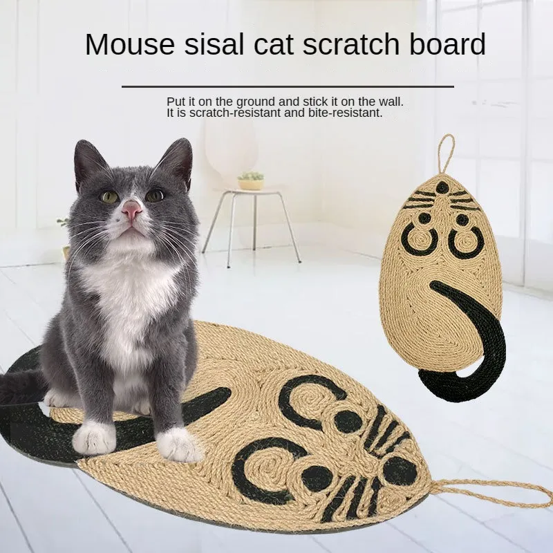 Cat Toys Mouse Sisal Cat Scratching Board can be hung Cat Litter Pad Scratch Resistant Sisal