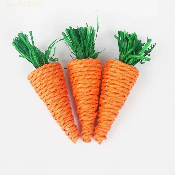 Hamster Rabbit Chew Toy Bite Grind Teeth Toys Corn Carrot Woven Balls for Tooth Cleaning Radish 1
