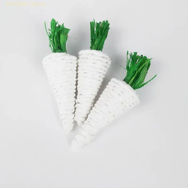 Hamster Rabbit Chew Toy Bite Grind Teeth Toys Corn Carrot Woven Balls for Tooth Cleaning Radish 2