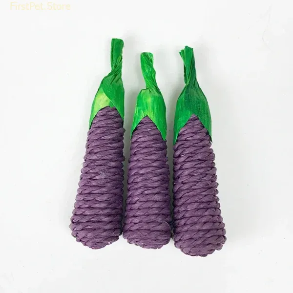Hamster Rabbit Chew Toy Bite Grind Teeth Toys Corn Carrot Woven Balls for Tooth Cleaning Radish 3