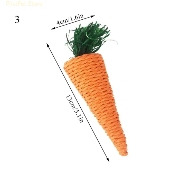 Hamster Rabbit Chew Toy Bite Grind Teeth Toys Corn Carrot Woven Balls for Tooth Cleaning Radish 5