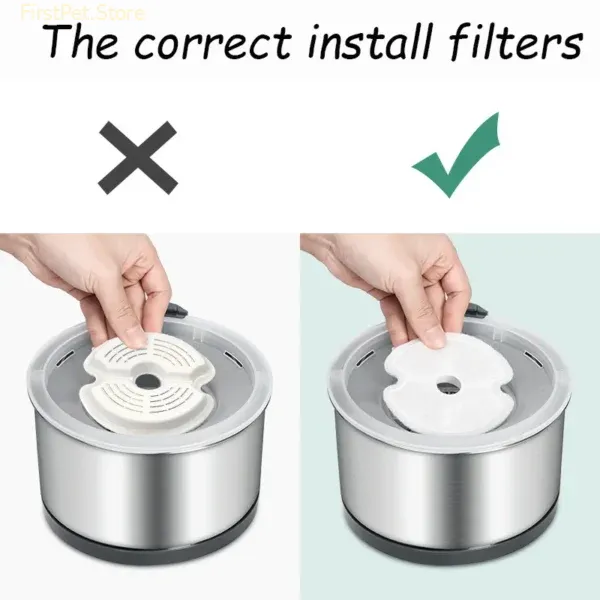 Water Fountain Carbon replacement Filters for 304 Stainless Steel Cat Drinking Fountain 4 Packs filters pet 5